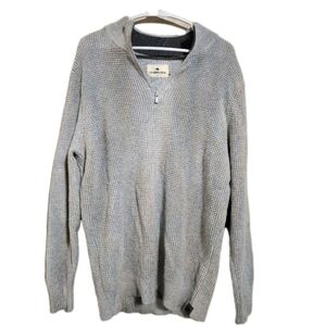 The Normal Brand Waffle Knit Quarter Zip Size Medium Gray